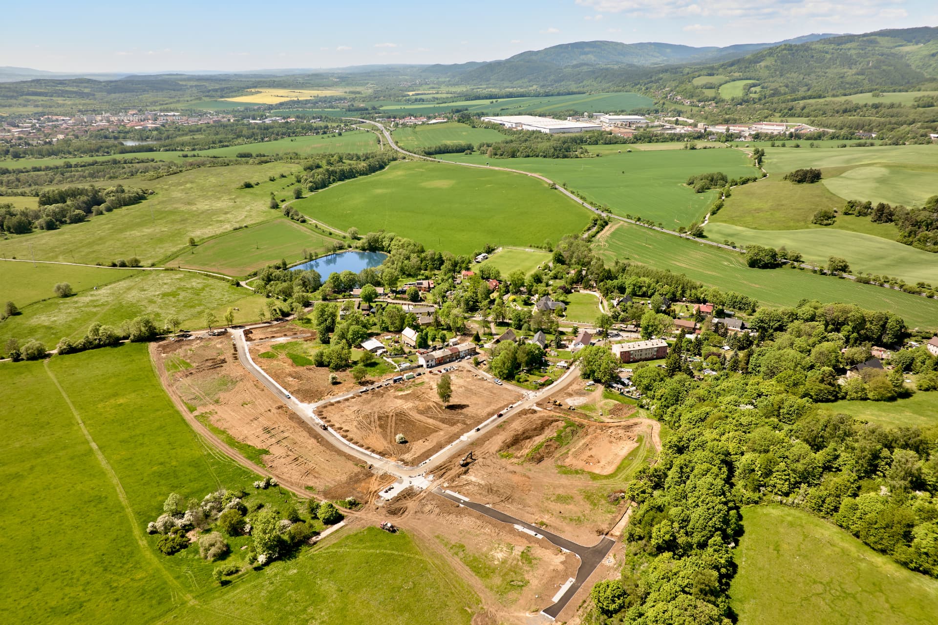 Pozemky – letecký pohled